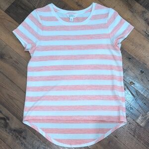Market & Spruce Coral and White Striped Top